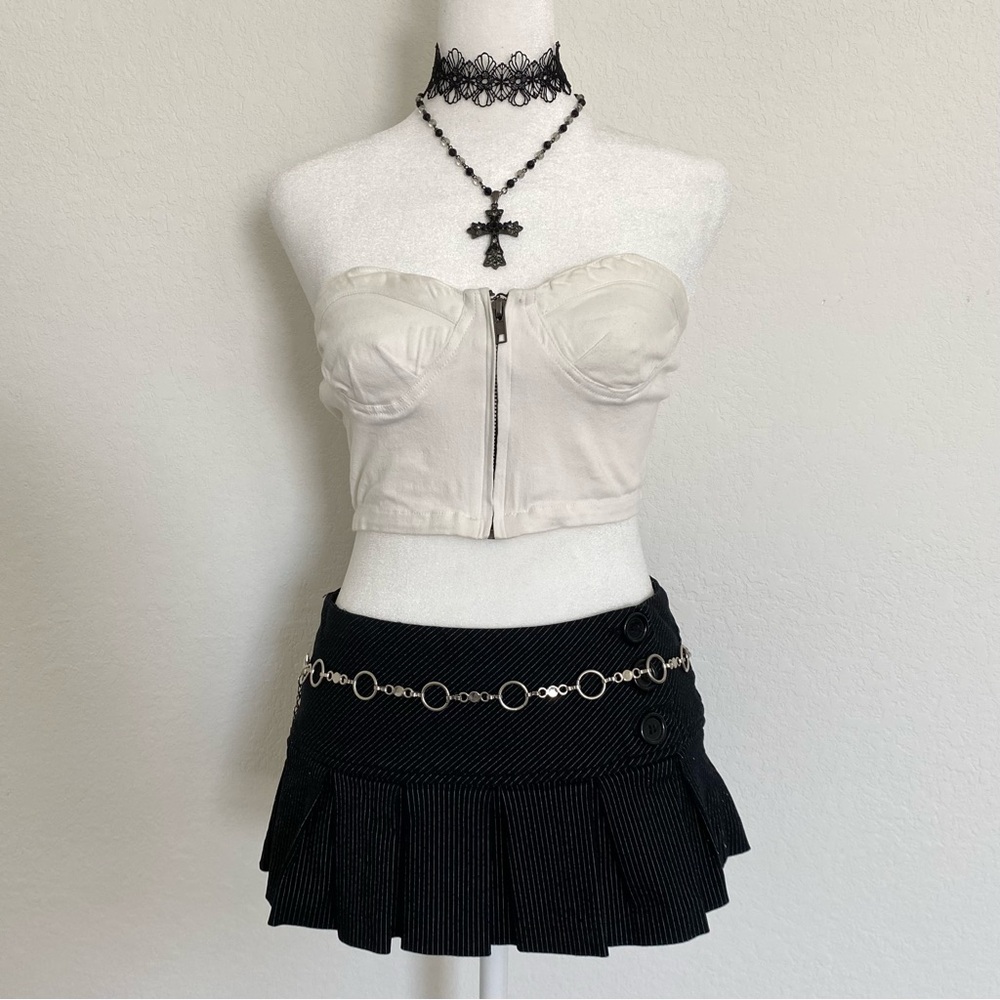 White Zip-Up Bustier